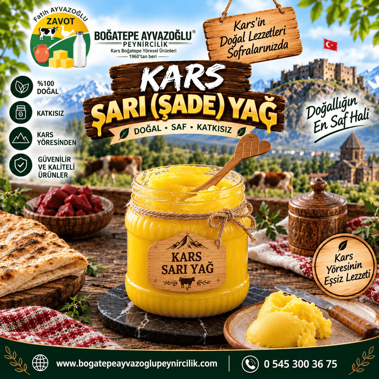 Kars Sarı (Sade) Yağ 1 Kg