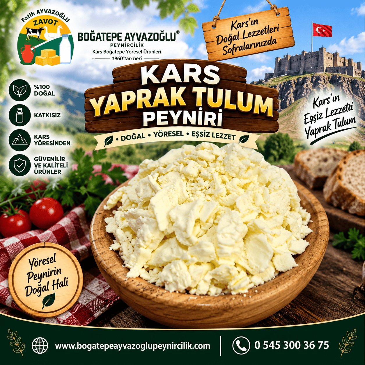 Kars Yaprak Tulum Peyniri 1 Kg